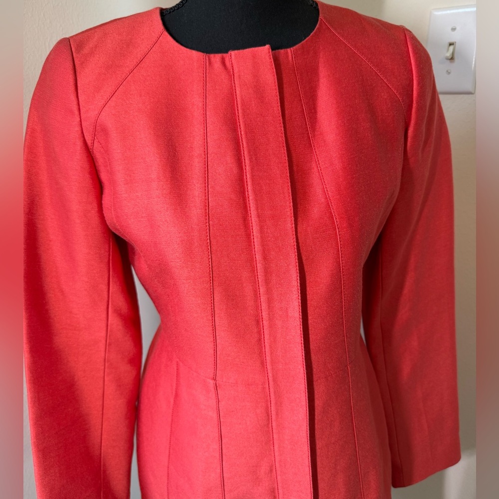 Banana Republic Orange Zip Up Suit Dress Jacket size XS Petite